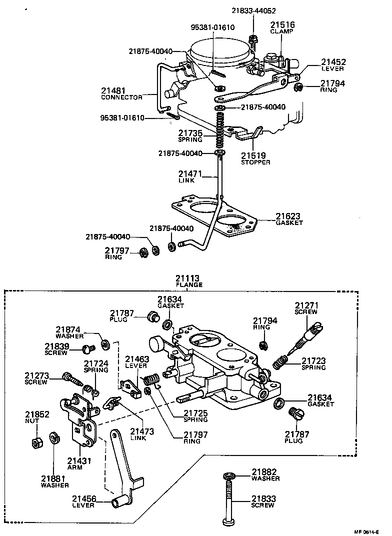 21013-44053 FLANGE, CARBURETOR product image