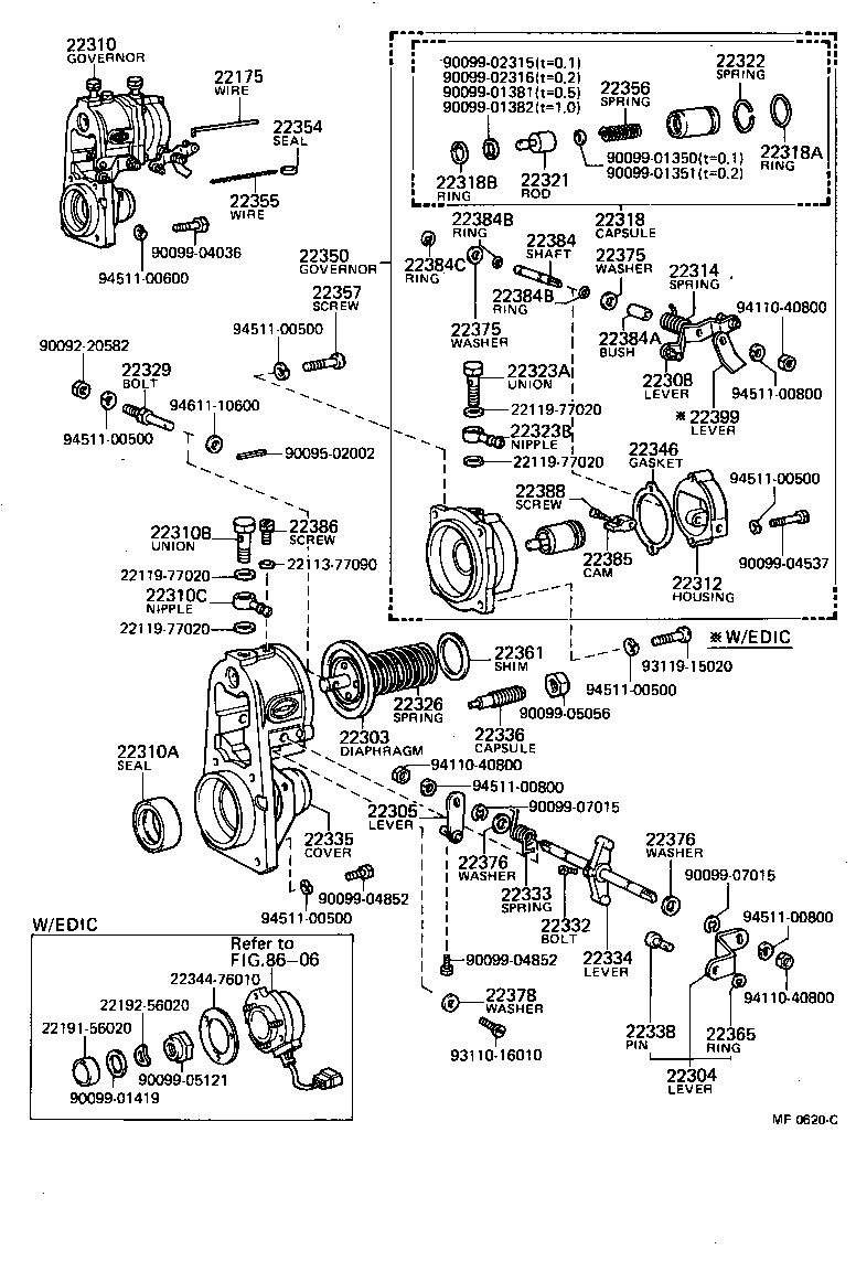 22308-47042 LEVER SUB-ASSY, INJECTION PUMP, NO.3 product image