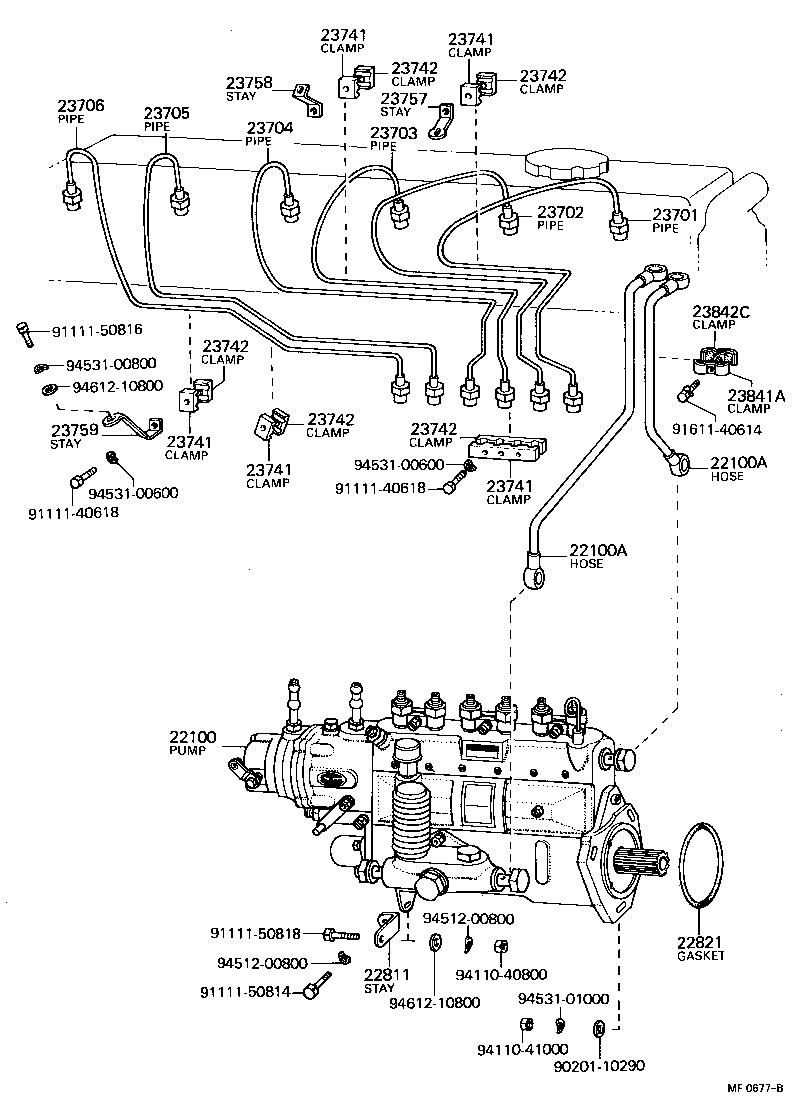 23802-56020 HOSE OR PIPE, FUEL(FOR INJECTION PUMP TO FUEL FILTER) product image