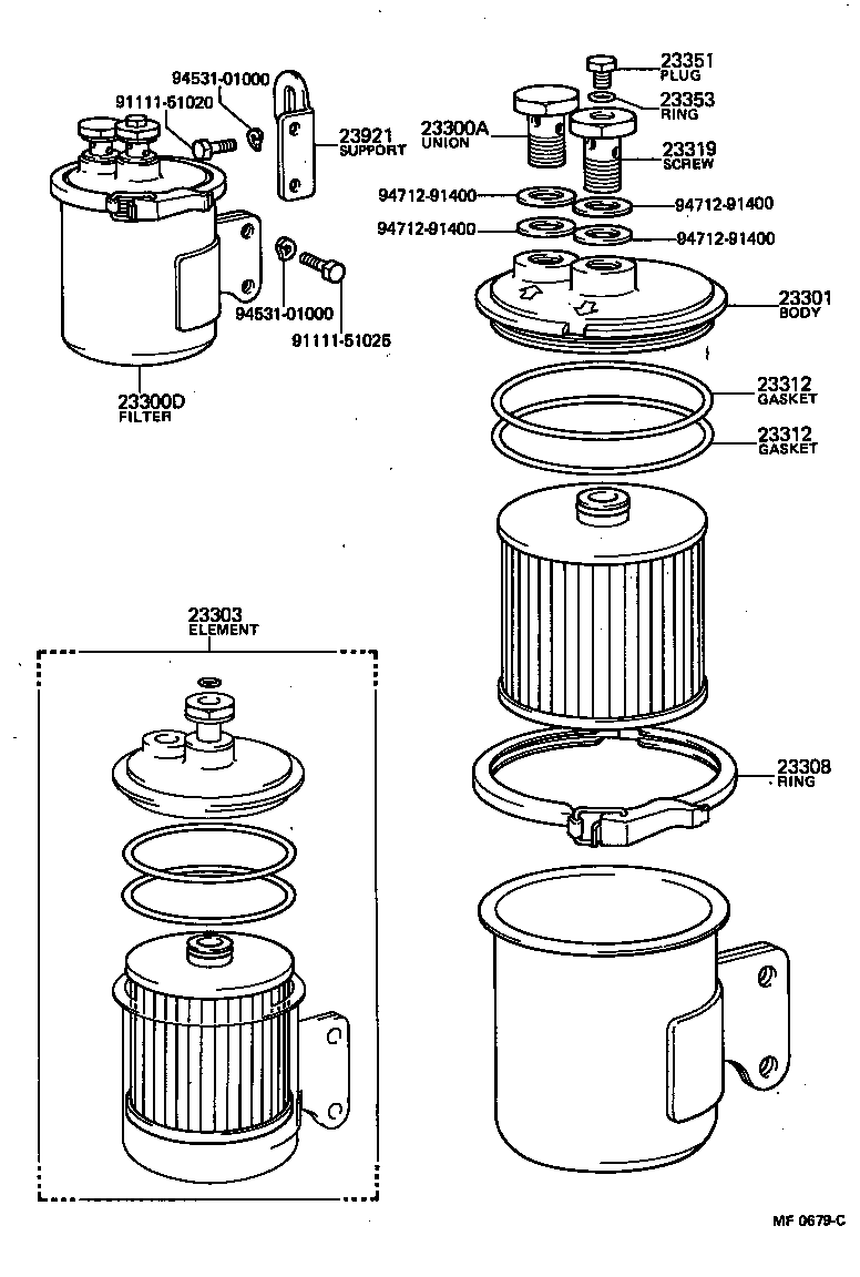 04234-48010 ELEMENT SUB-ASSY, FUEL FILTER product image