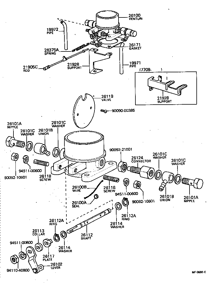 26102-47040 LEVER SUB-ASSY, THROTTLE SHAFT ADJUSTING product image