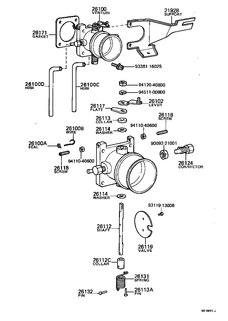 26102-56030 LEVER SUB-ASSY, THROTTLE SHAFT ADJUSTING product image