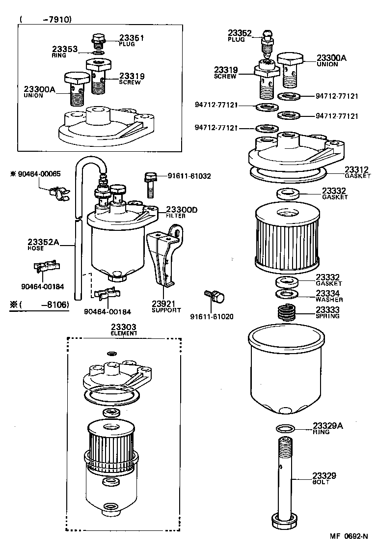 23300-48014 FILTER ASSY, FUEL(FOR DIESEL) product image