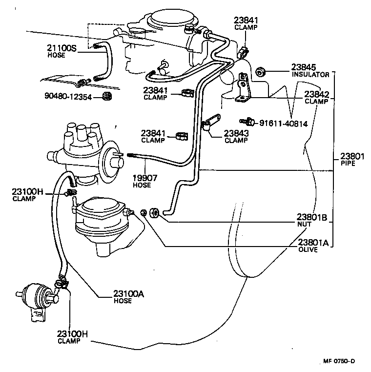 90461-10707 CLAMP, FUEL PIPE(HOSE), NO.3 product image