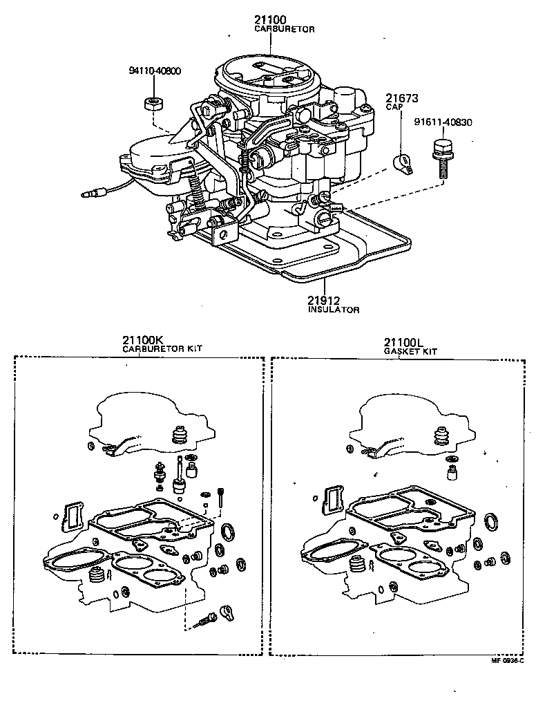 21100-34243 CARBURETOR ASSY product image