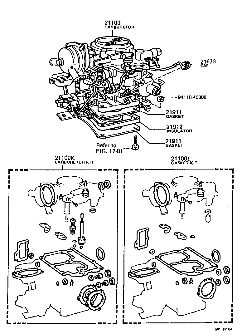21100-38020 CARBURETOR ASSY product image