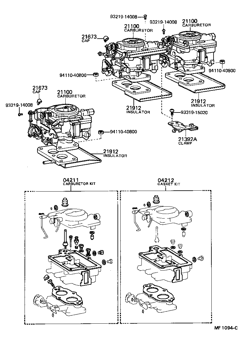 04211-11044 CARBURETOR KIT product image