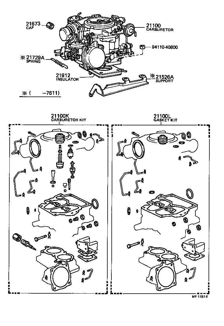 04211-44070 CARBURETOR KIT product image