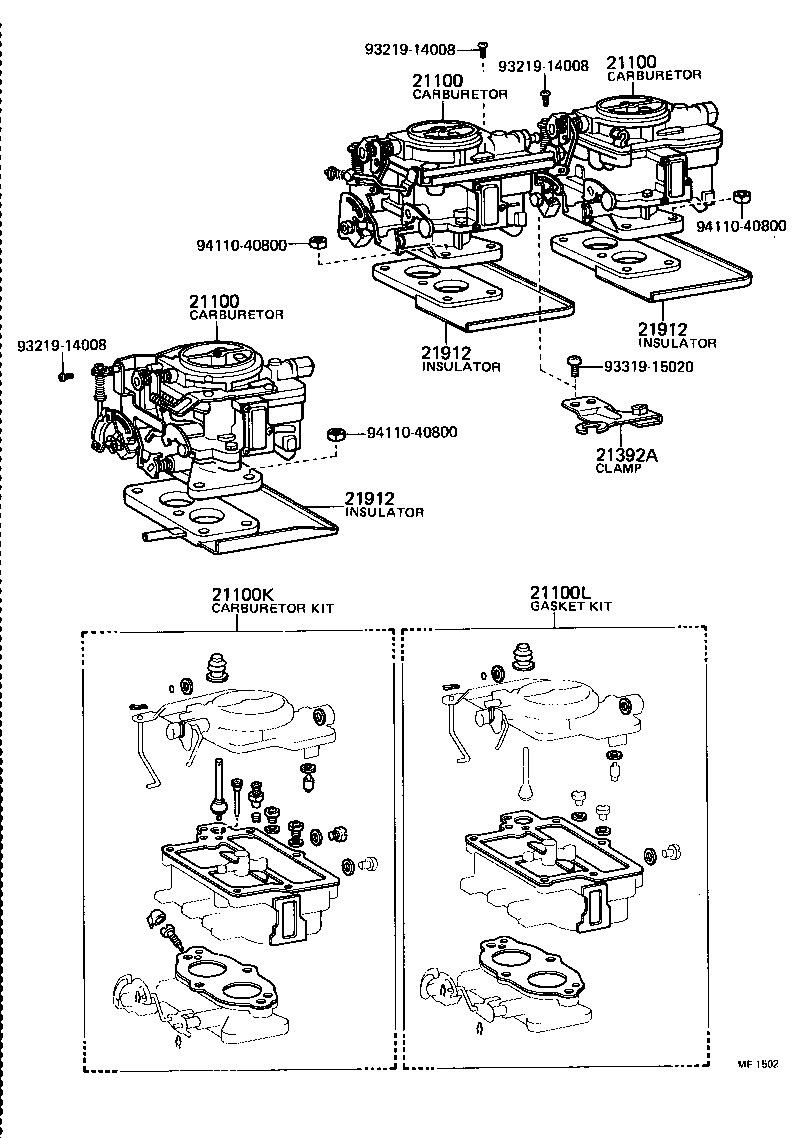 04211-13160 CARBURETOR KIT product image