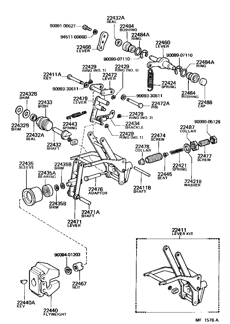 22771-77121 LEVER SUB-ASSY, SUPPORT product image