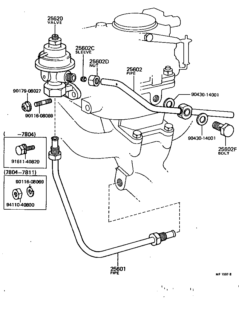 Toyota 25620-26070 VALVE ASSY, EGR