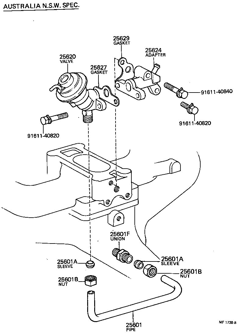 25607-31020 ADAPTER, EGR VALVE product image