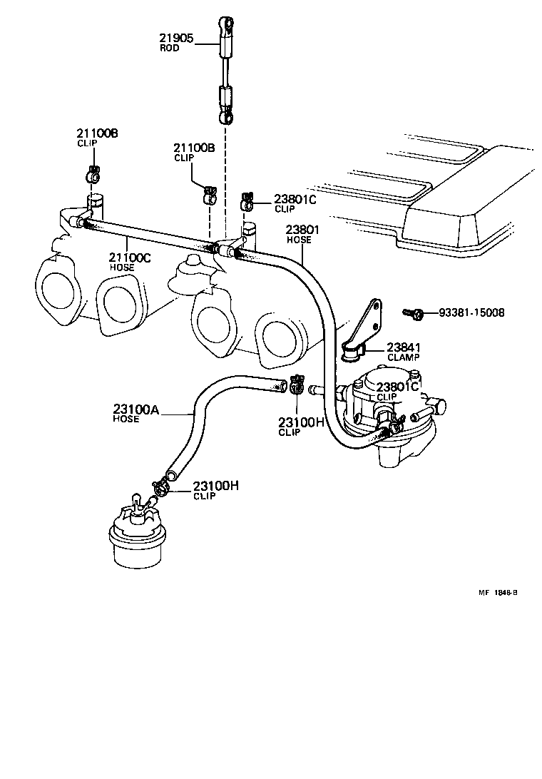 95331-08034 PIPE OR HOSE SUB-ASSY, CARBURETOR FUEL, NO.1 product image