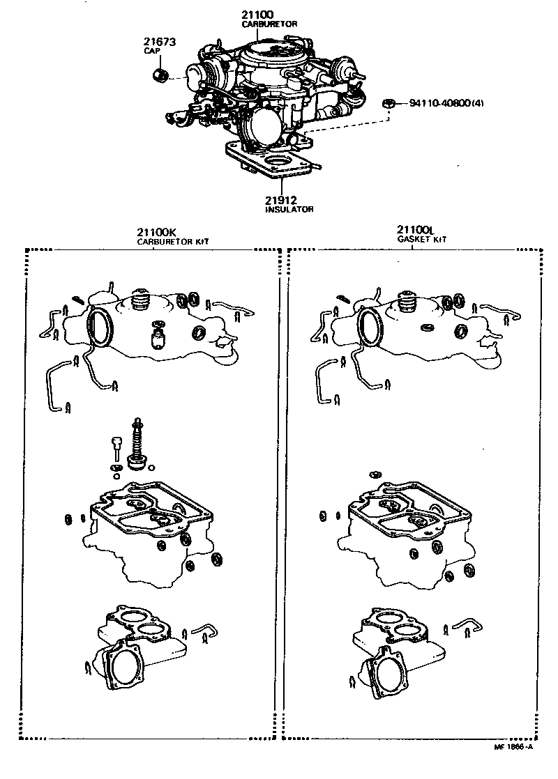 21100-45280 CARBURETOR ASSY product image