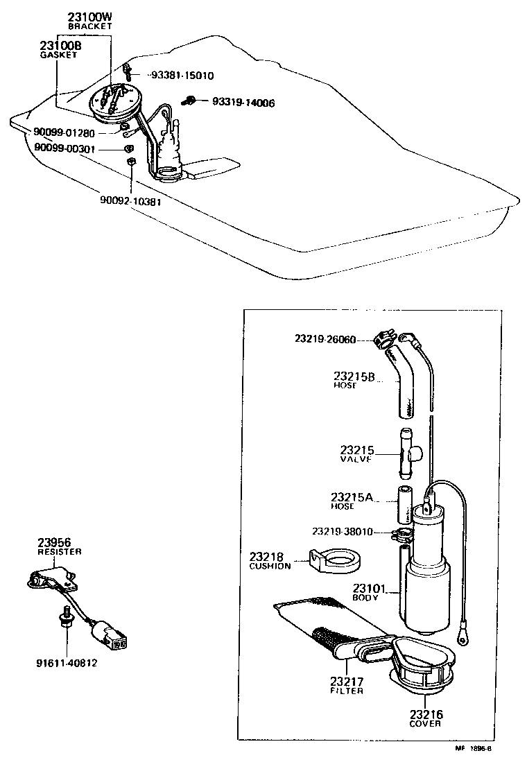 Toyota 83361-14010 GASKET, FUEL PUMP