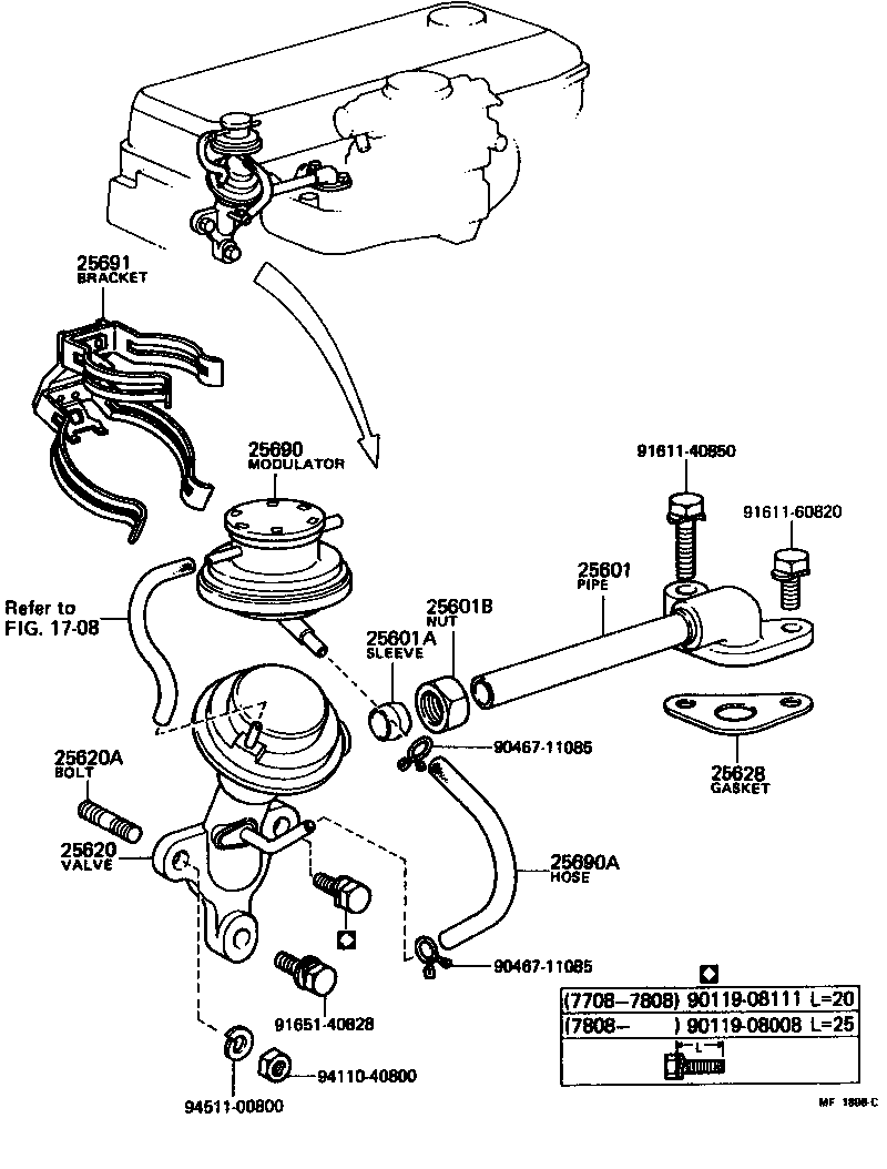 Toyota 25601-34011 PIPE SUB-ASSY, EGR, NO.1