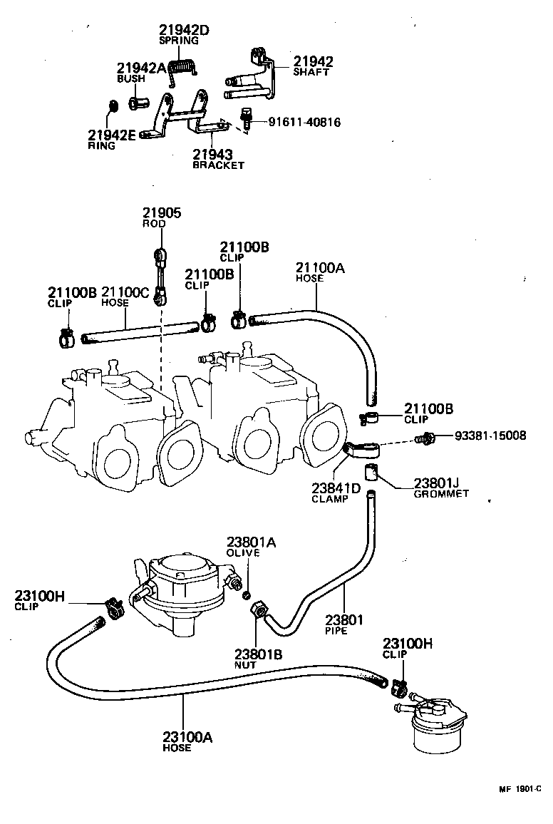 95331-08034 PIPE OR HOSE SUB-ASSY, CARBURETOR FUEL, NO.1 product image
