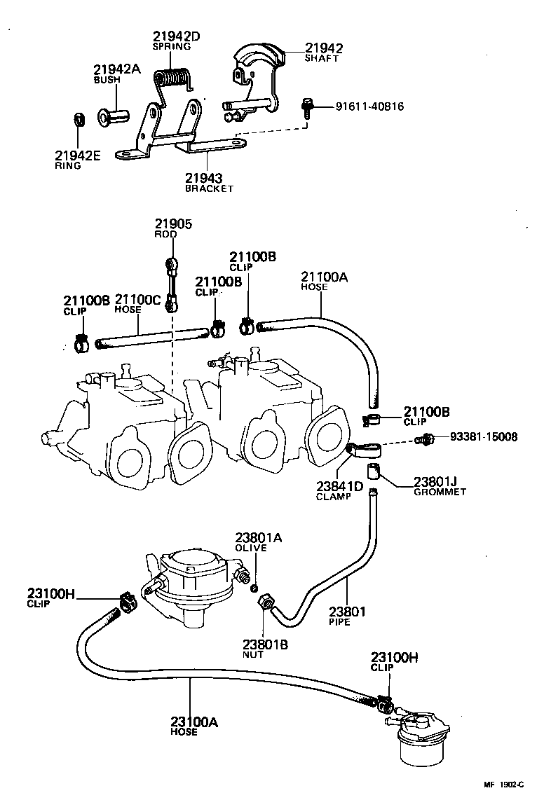 95331-08034 PIPE OR HOSE SUB-ASSY, CARBURETOR FUEL, NO.1 product image