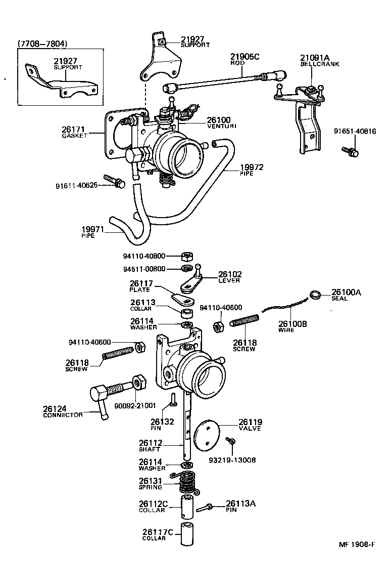 21091-57010 BELLCRANK, CHOKE ROD(FOR VENTURI) product image