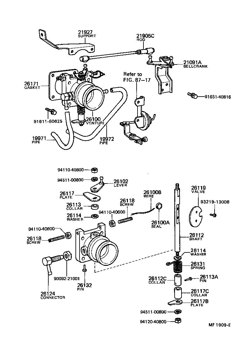 21091-57010 BELLCRANK, CHOKE ROD(FOR VENTURI) product image