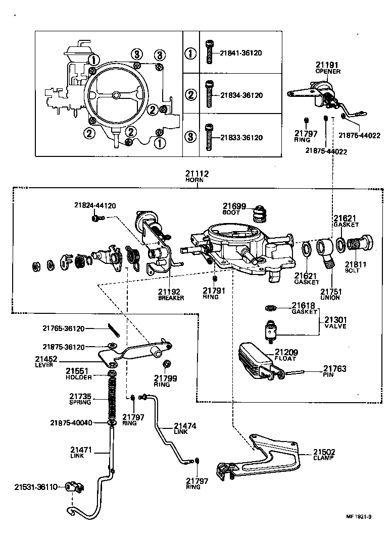 21272-34440 SCREW, 1ST IDLE ADJUSTING product image