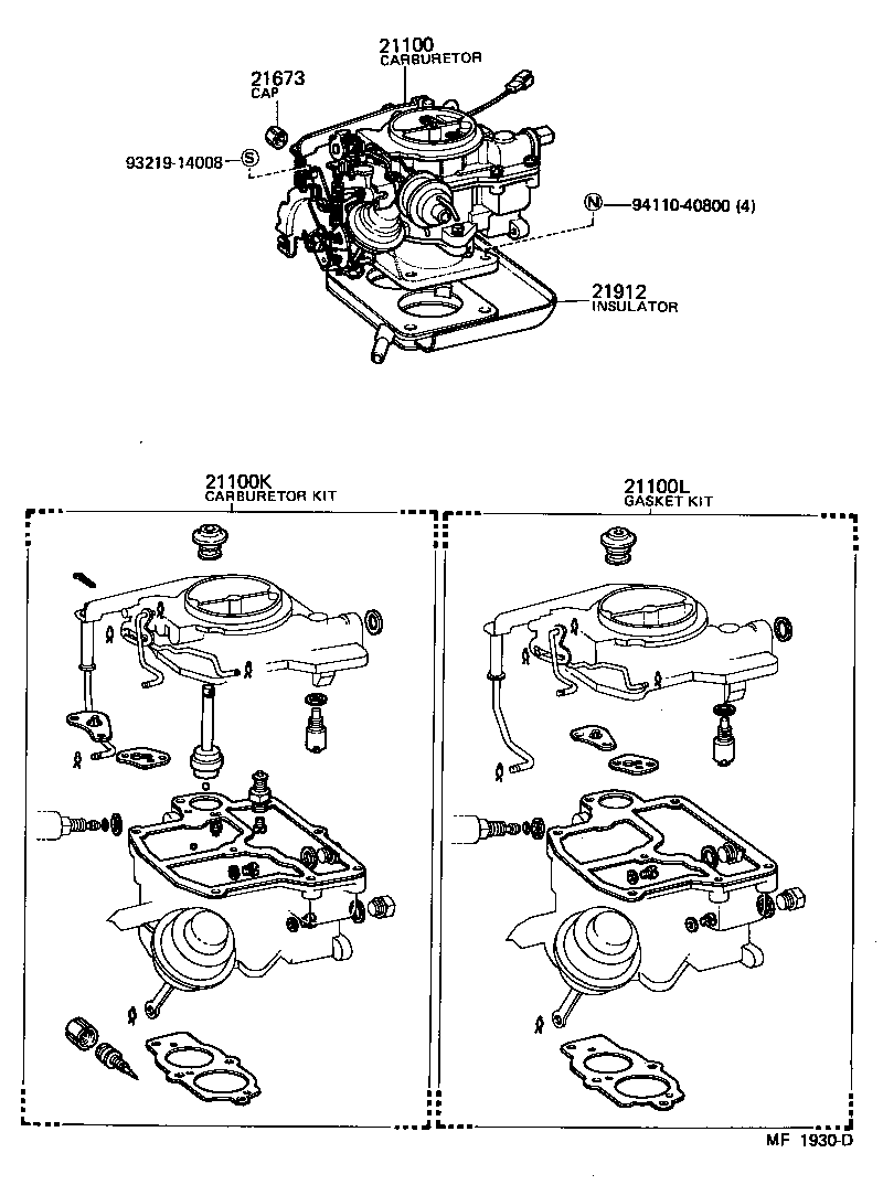 21100-13330 CARBURETOR ASSY product image