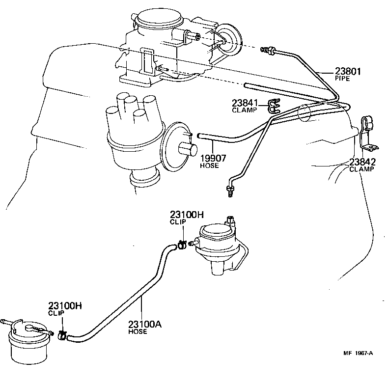 23801-13051 PIPE OR HOSE SUB-ASSY, CARBURETOR FUEL, NO.1 product image