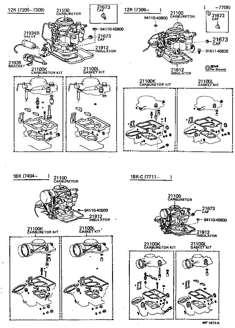 21100-31340 CARBURETOR ASSY product image