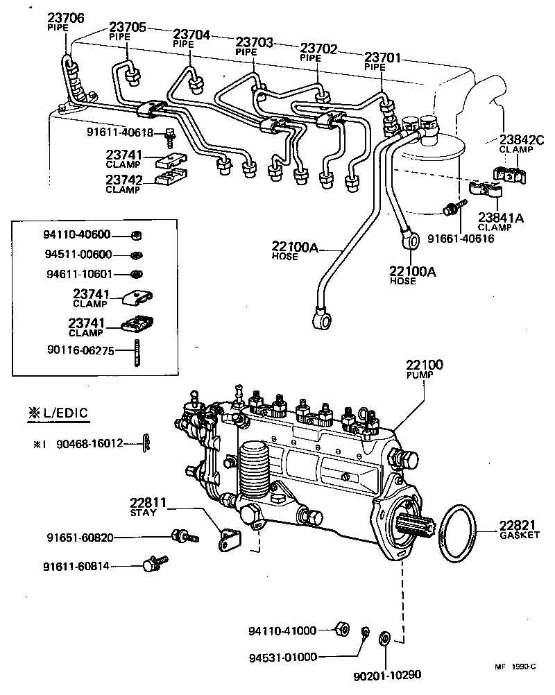 23802-56020 HOSE OR PIPE, FUEL(FOR INJECTION PUMP TO FUEL FILTER) product image