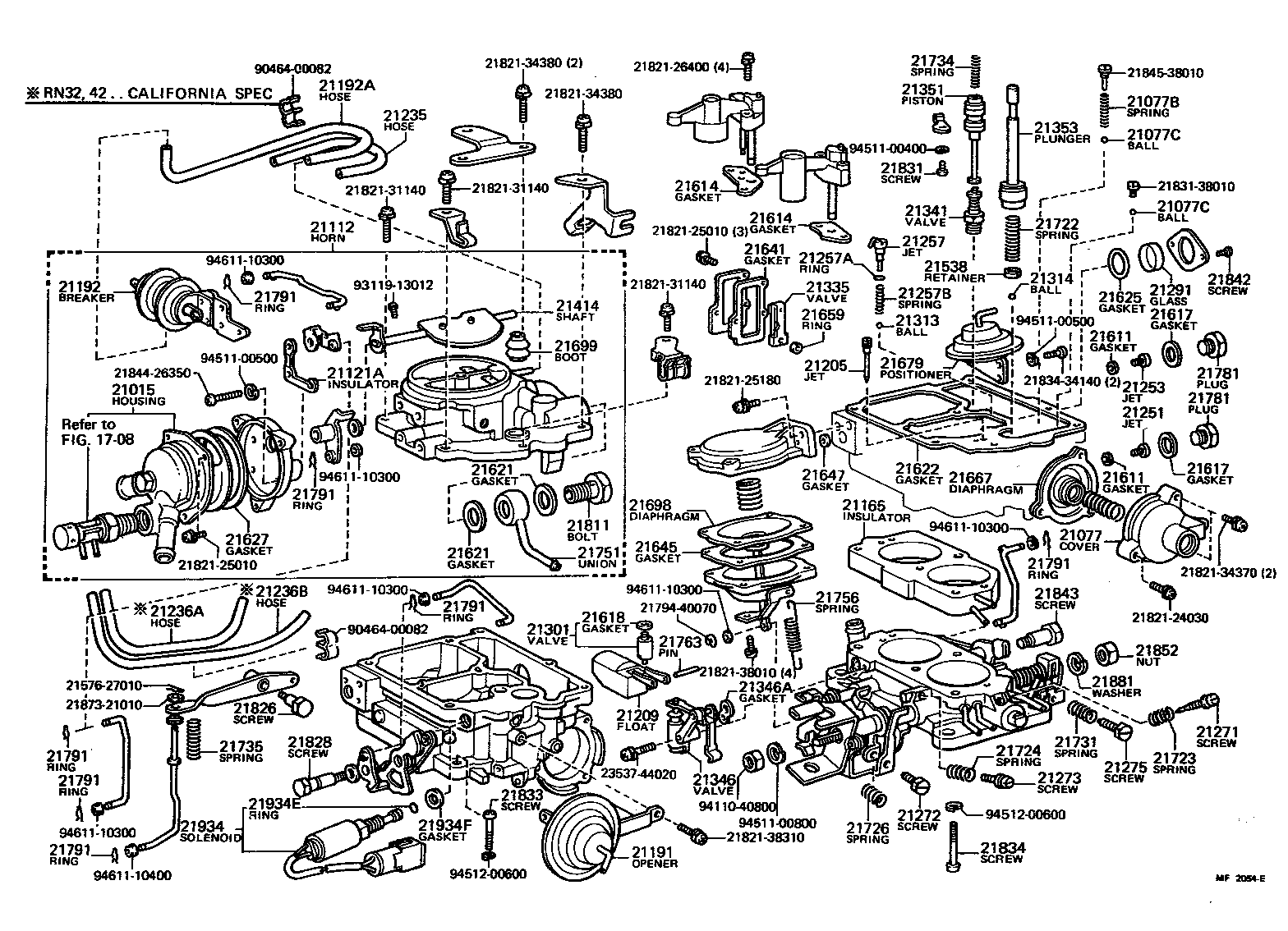 Toyota 21062-35120 SOLENOID, THROTTLE VALVE