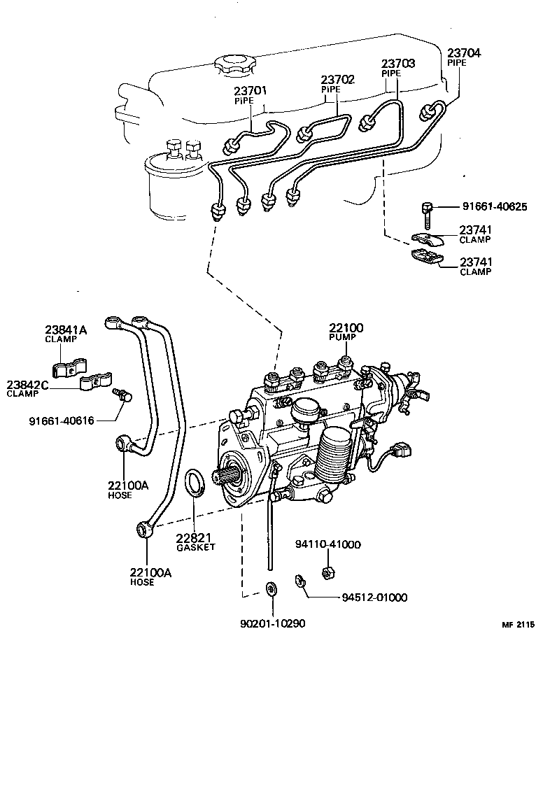 23802-56020 HOSE OR PIPE, FUEL(FOR INJECTION PUMP TO FUEL FILTER) product image