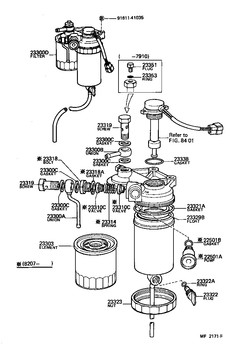 23300-48014 FILTER ASSY, FUEL(FOR DIESEL) product image