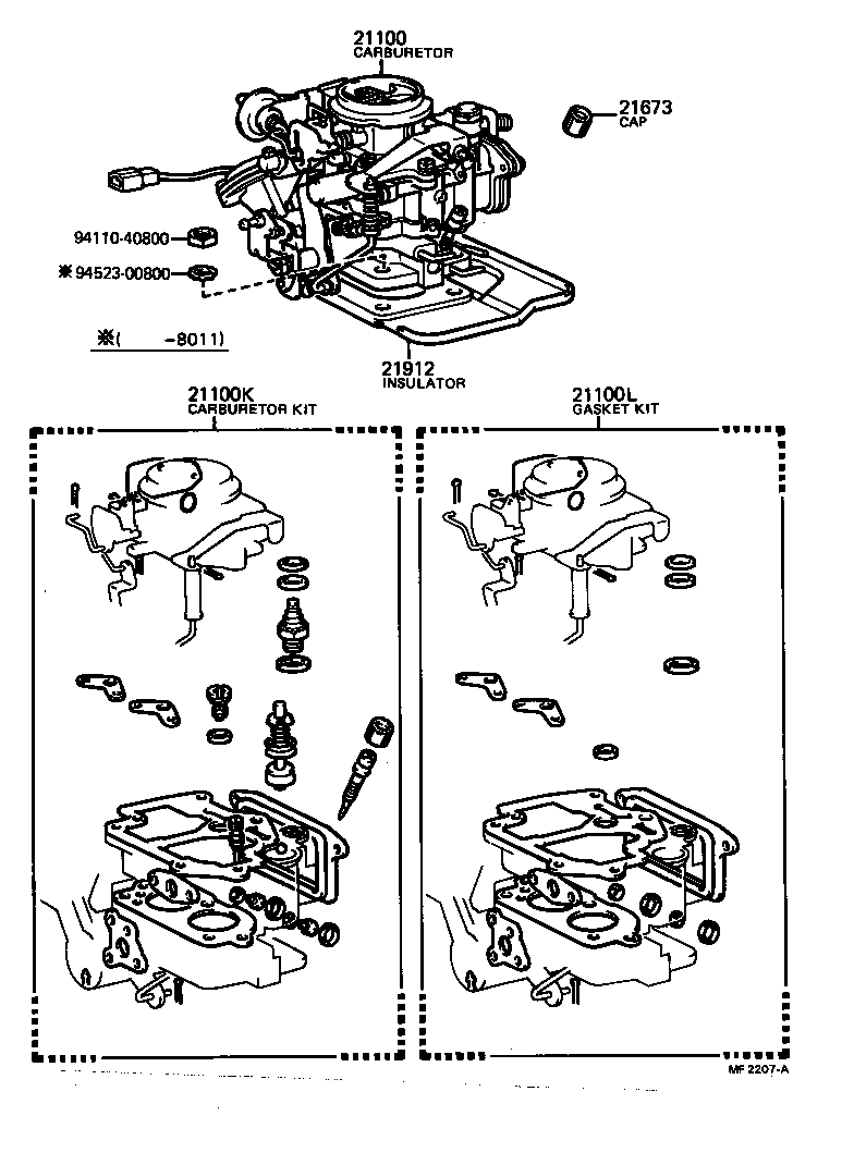 21100-44271 CARBURETOR ASSY product image