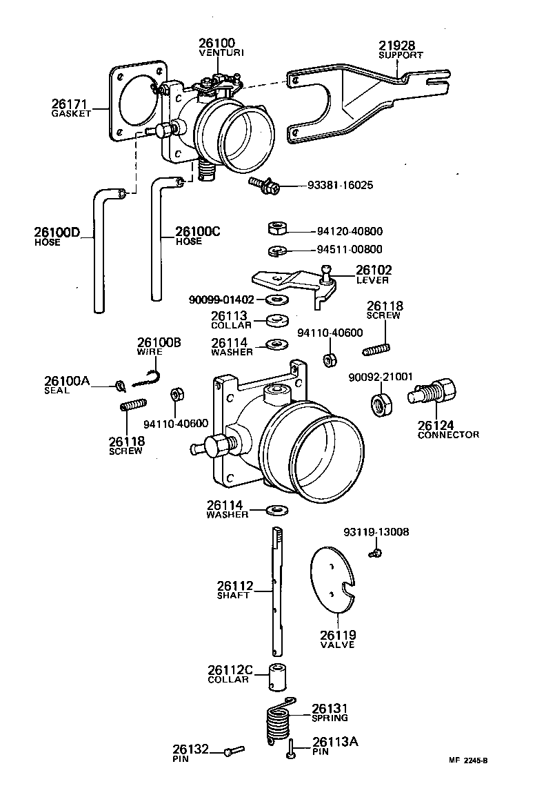 26102-56100 LEVER SUB-ASSY, THROTTLE SHAFT ADJUSTING product image