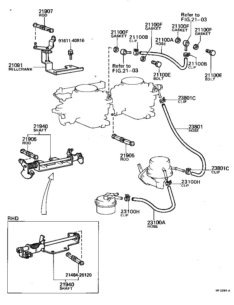 95331-06032 PIPE OR HOSE SUB-ASSY, CARBURETOR FUEL, NO.1 product image