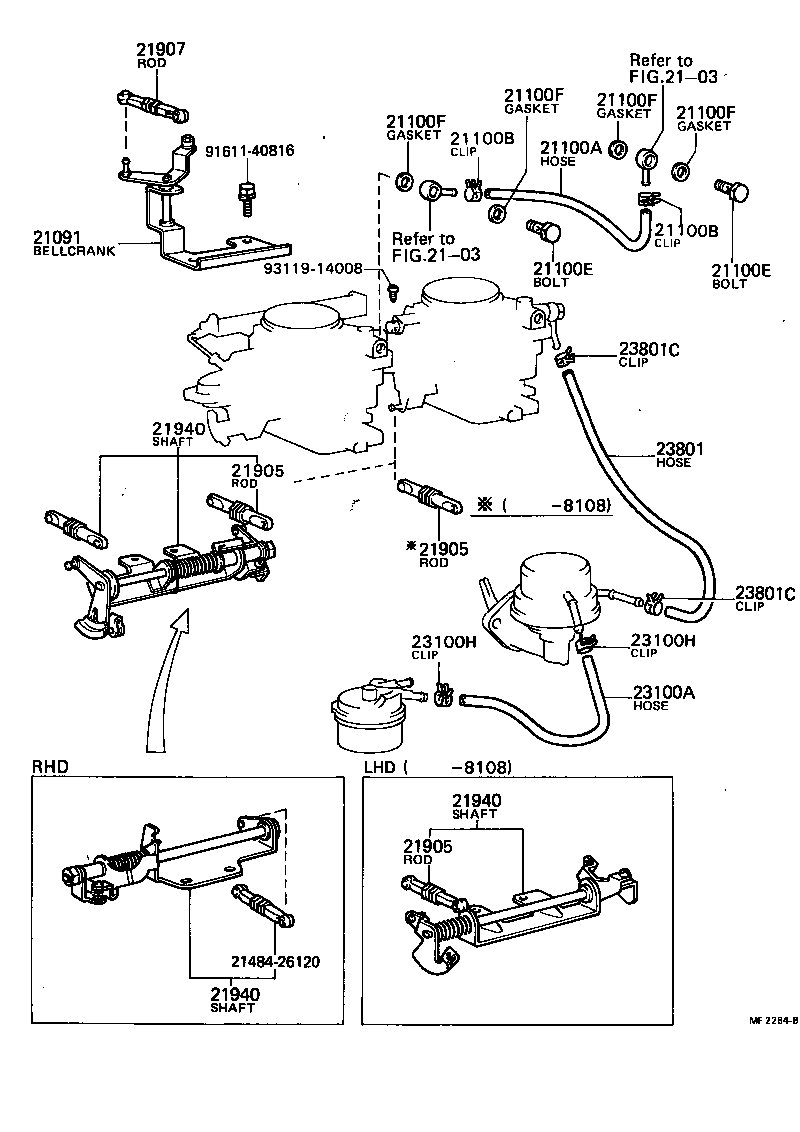 95331-08034 PIPE OR HOSE SUB-ASSY, CARBURETOR FUEL, NO.1 product image