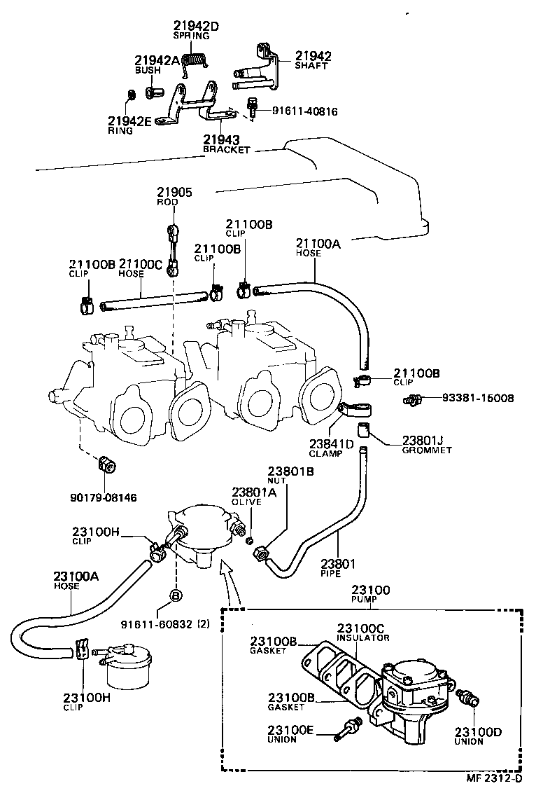 23801-13030 PIPE OR HOSE SUB-ASSY, CARBURETOR FUEL, NO.1 product image