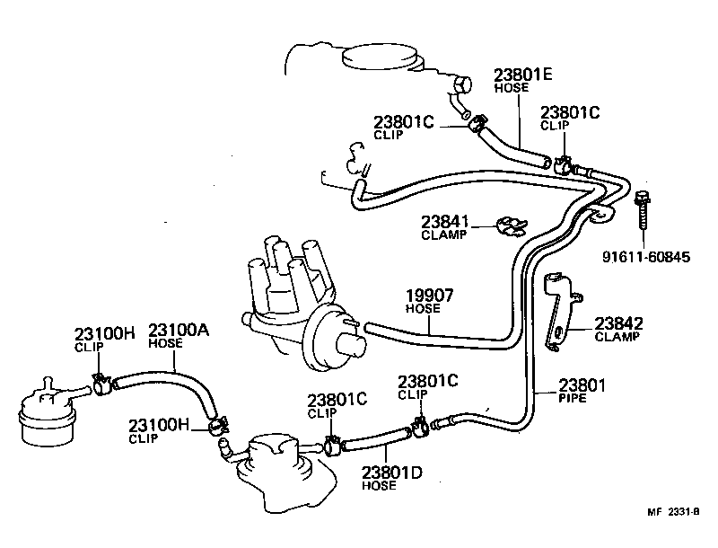 23841-44040 CLAMP, FUEL PIPE(HOSE), NO.2 product image
