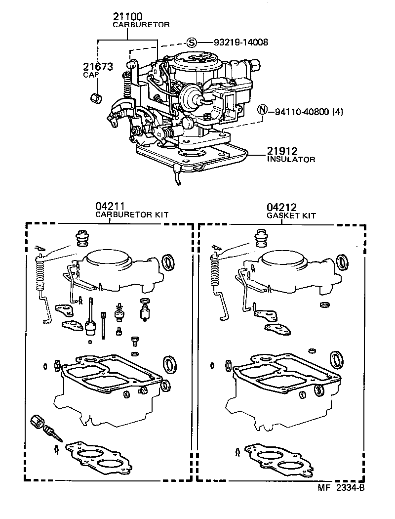 04211-63010 CARBURETOR KIT product image