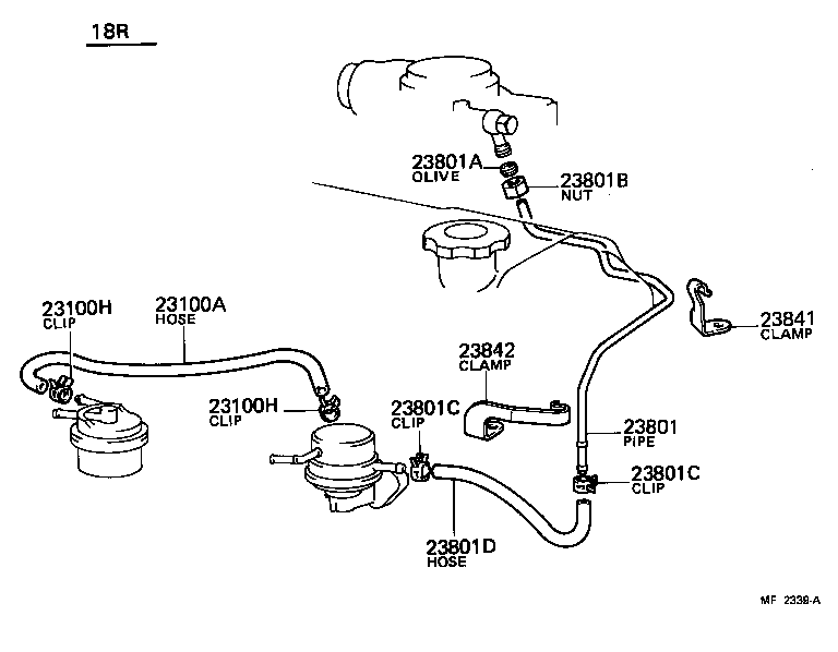 95331-08034 PIPE OR HOSE SUB-ASSY, CARBURETOR FUEL, NO.1 product image