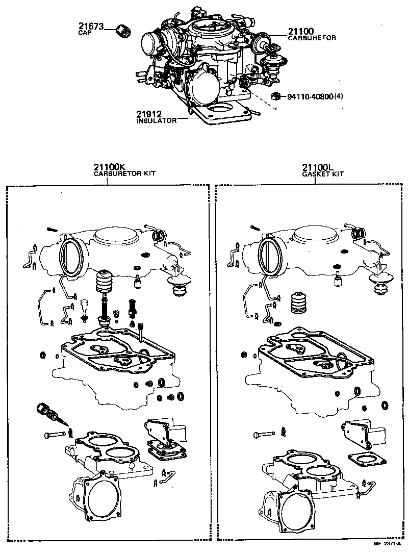 21100-41280 CARBURETOR ASSY product image