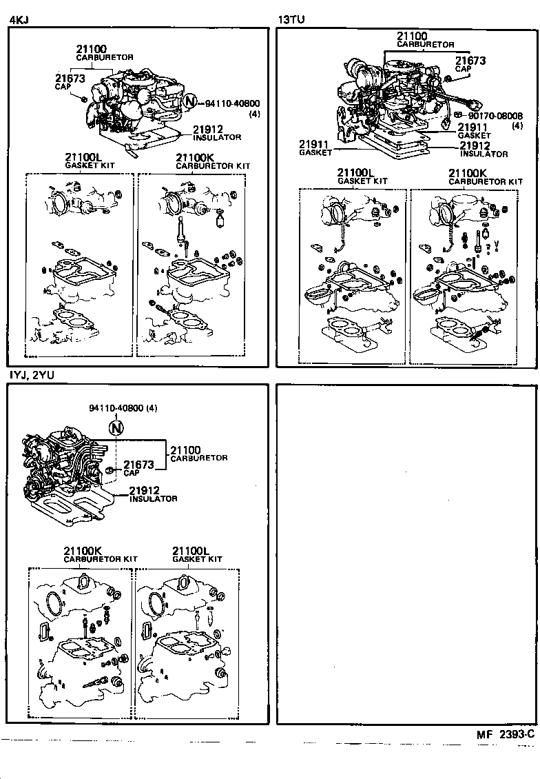 04211-71010 CARBURETOR KIT product image