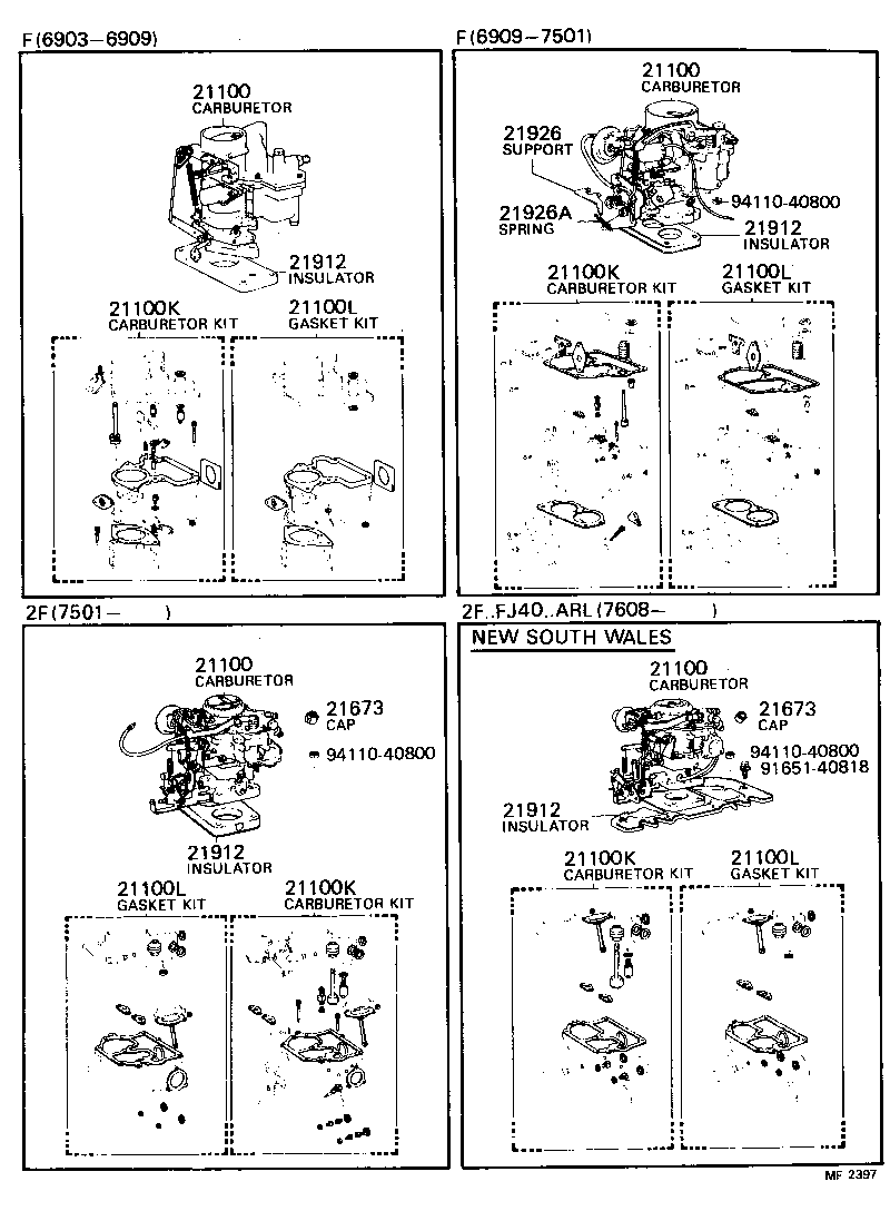 04211-60113 CARBURETOR KIT product image