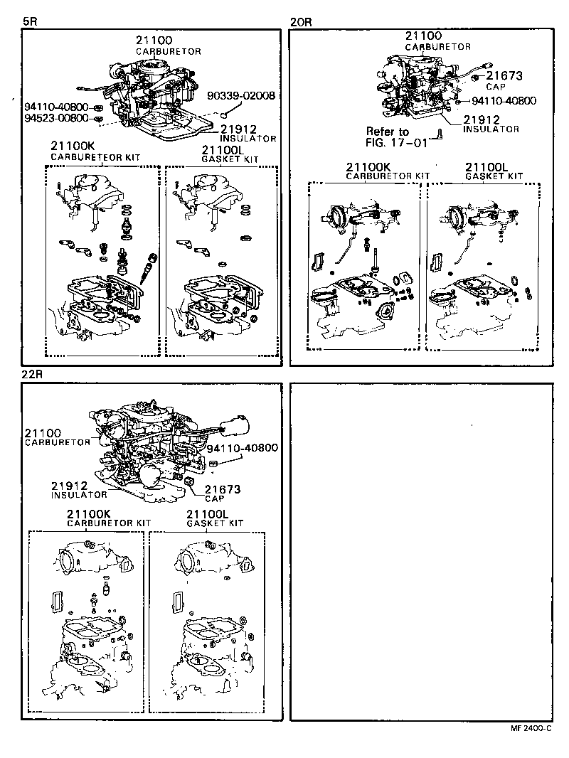 04212-38013 GASKET KIT, CARBURETOR product image