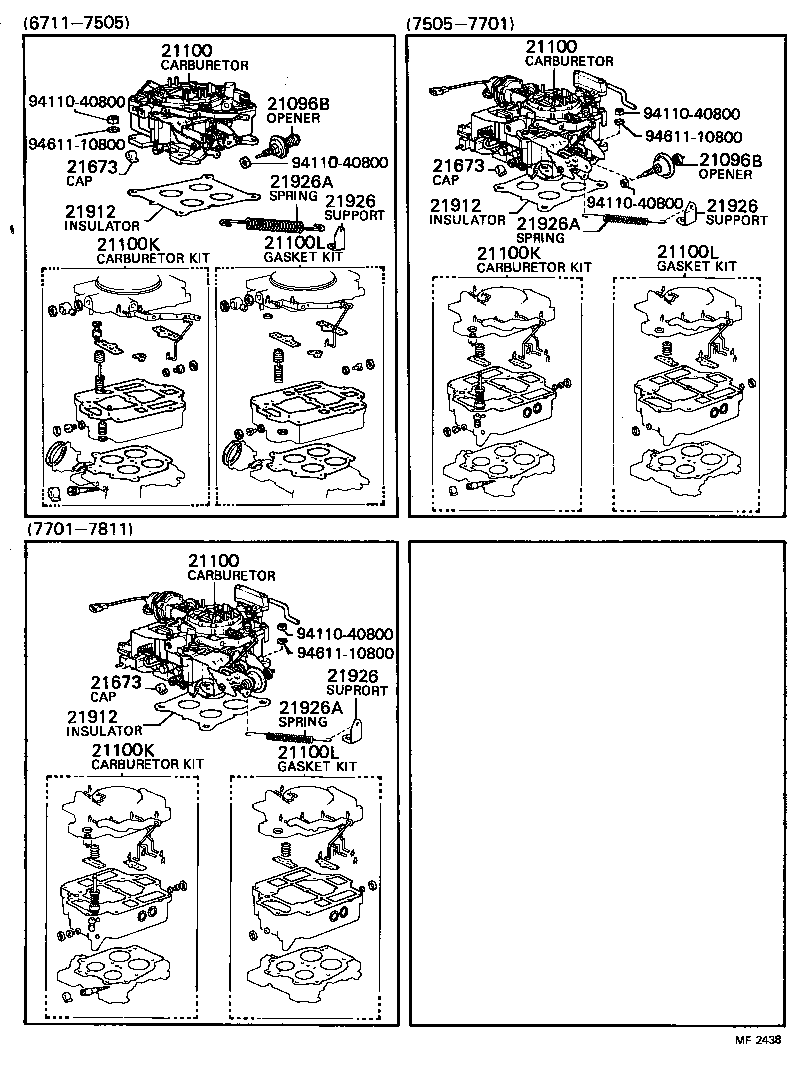 21100-51014 CARBURETOR ASSY product image