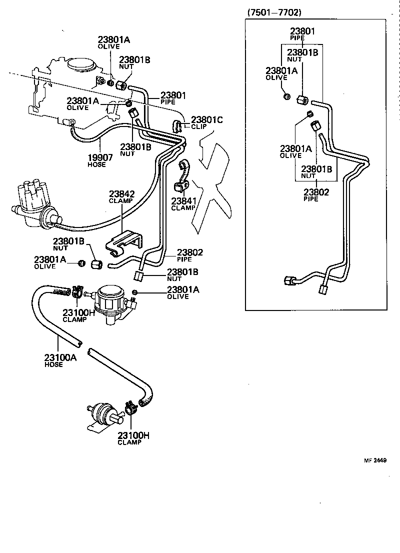 23841-60040 CLAMP, FUEL PIPE(HOSE), NO.1 product image