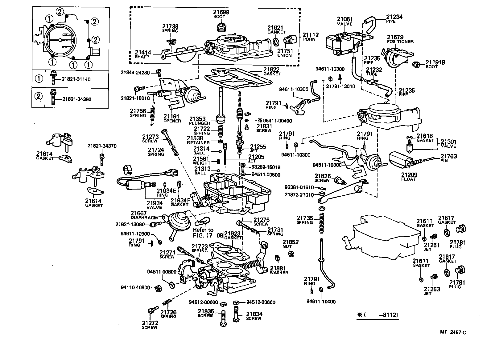 21061-13080 VALVE SUB-ASSY, THERMOSTATIC product image