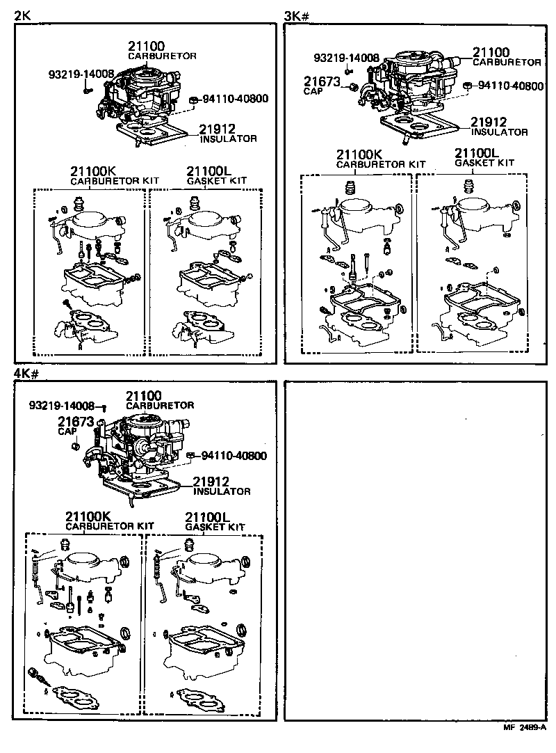04212-13022 GASKET KIT, CARBURETOR product image