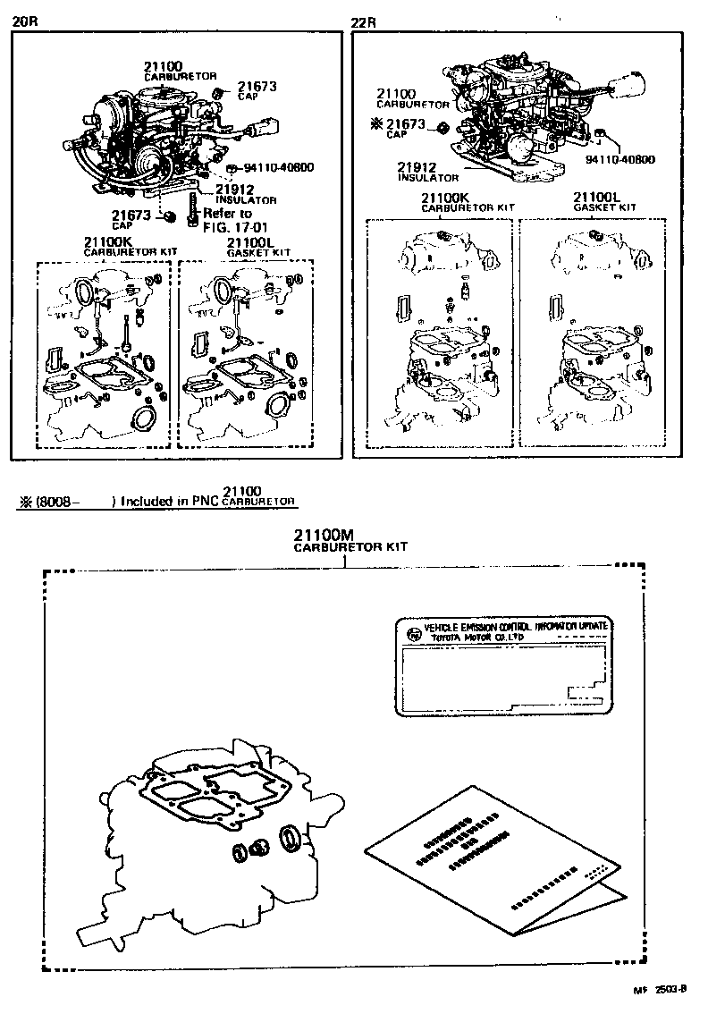 21100-38331 CARBURETOR ASSY product image