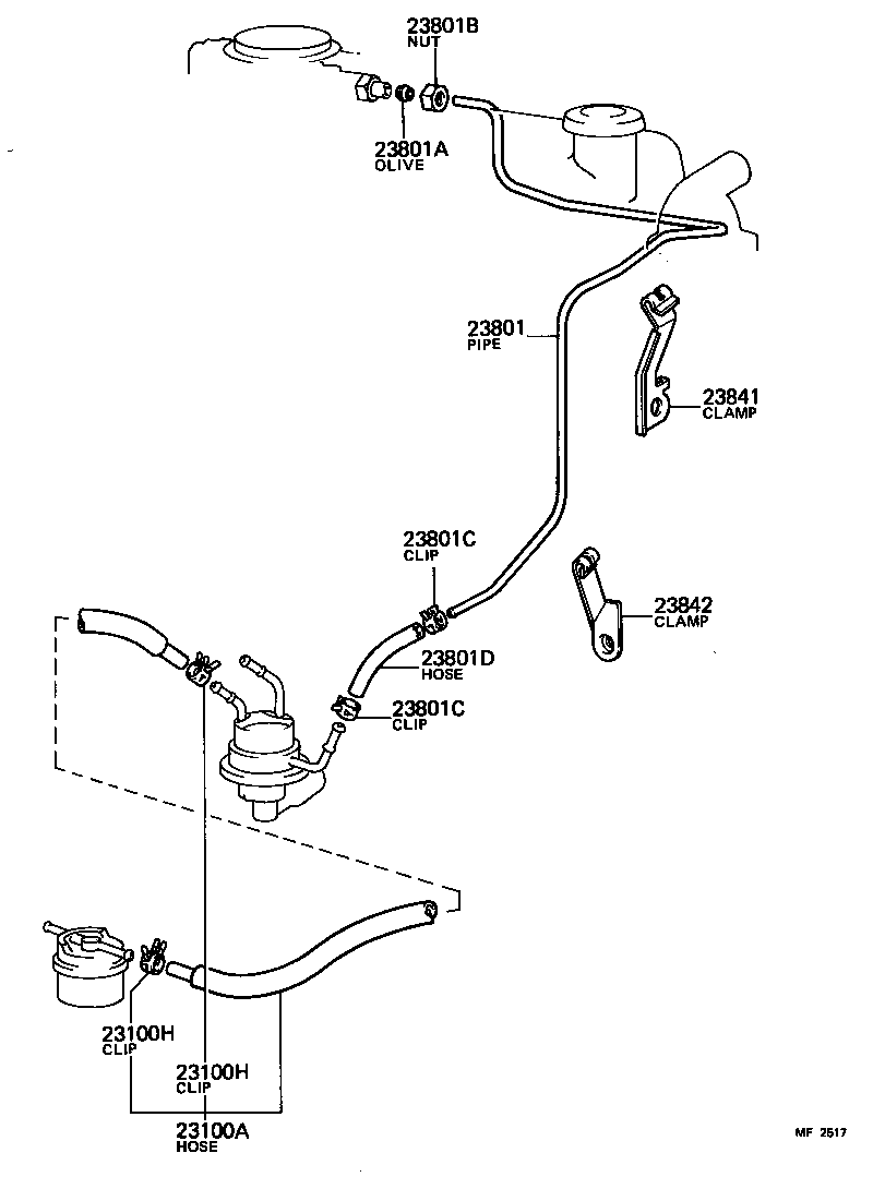 23811-61032 PIPE OR HOSE SUB-ASSY, CARBURETOR FUEL, NO.1 product image